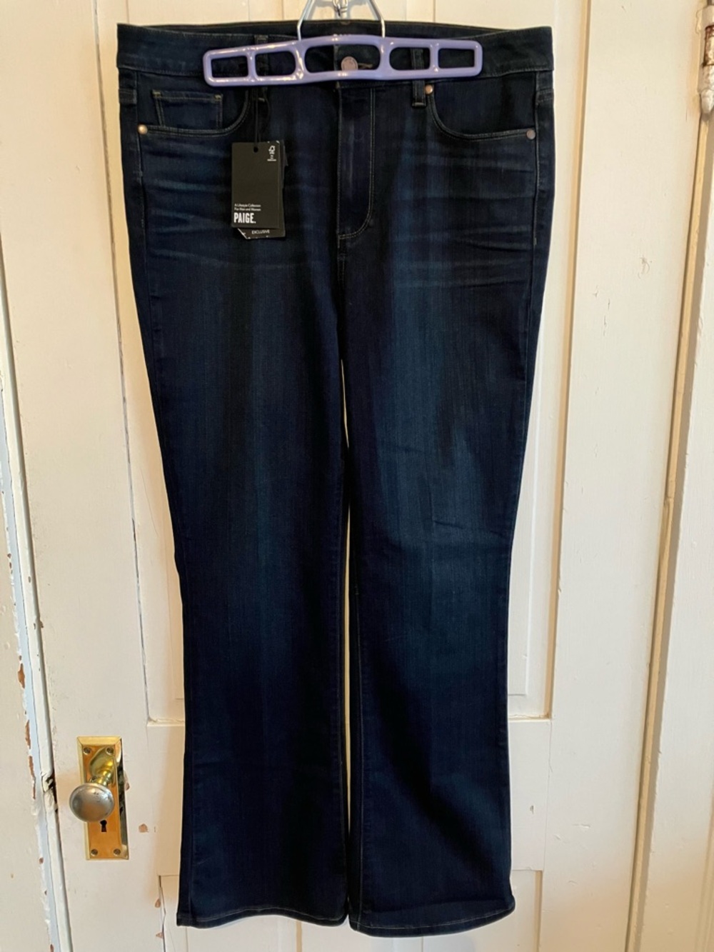 NWT PAIGE High Rise Manhattan Slim Boot Jeans 32 Petite
